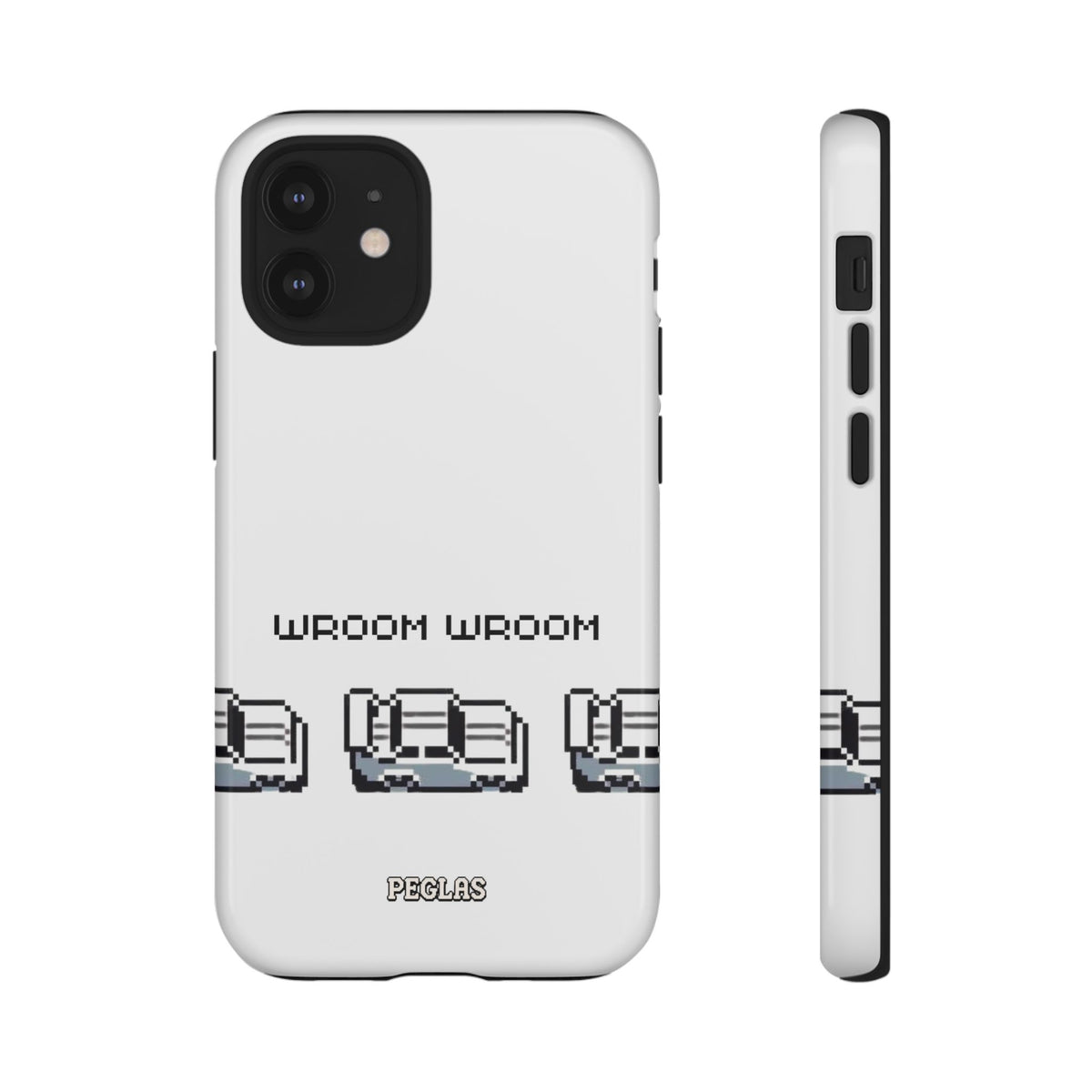 Retro Pixel Cars Phone Case — "Wroom Wroom" Tough Phone Cover
