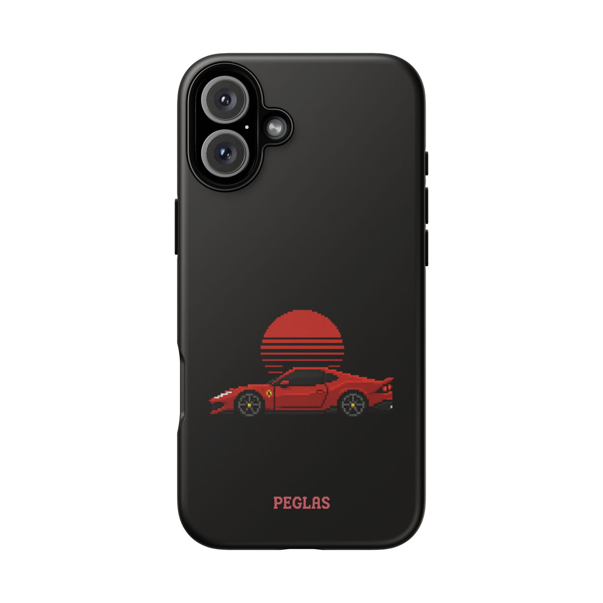Vintage Red Sports Car Phone Case – Retro Sunset Design