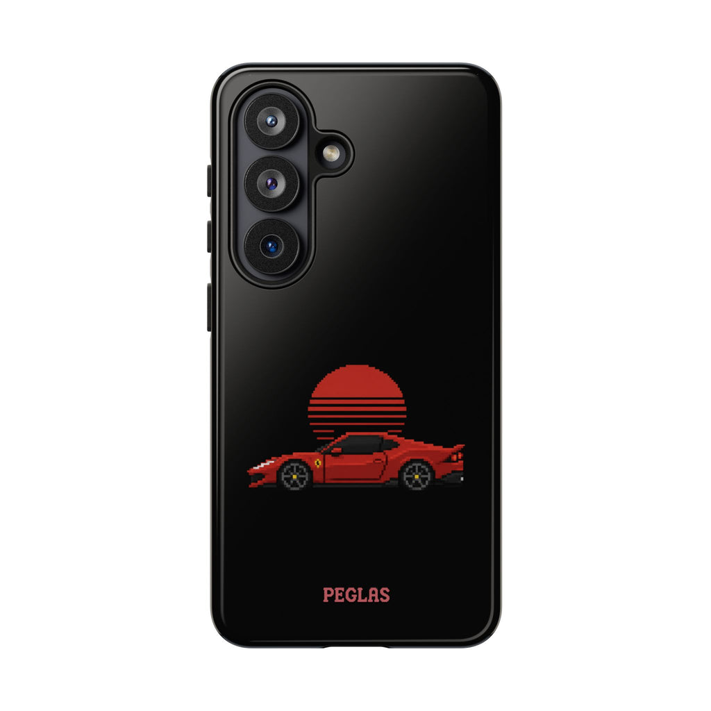 Vintage Red Sports Car Phone Case – Retro Sunset Design