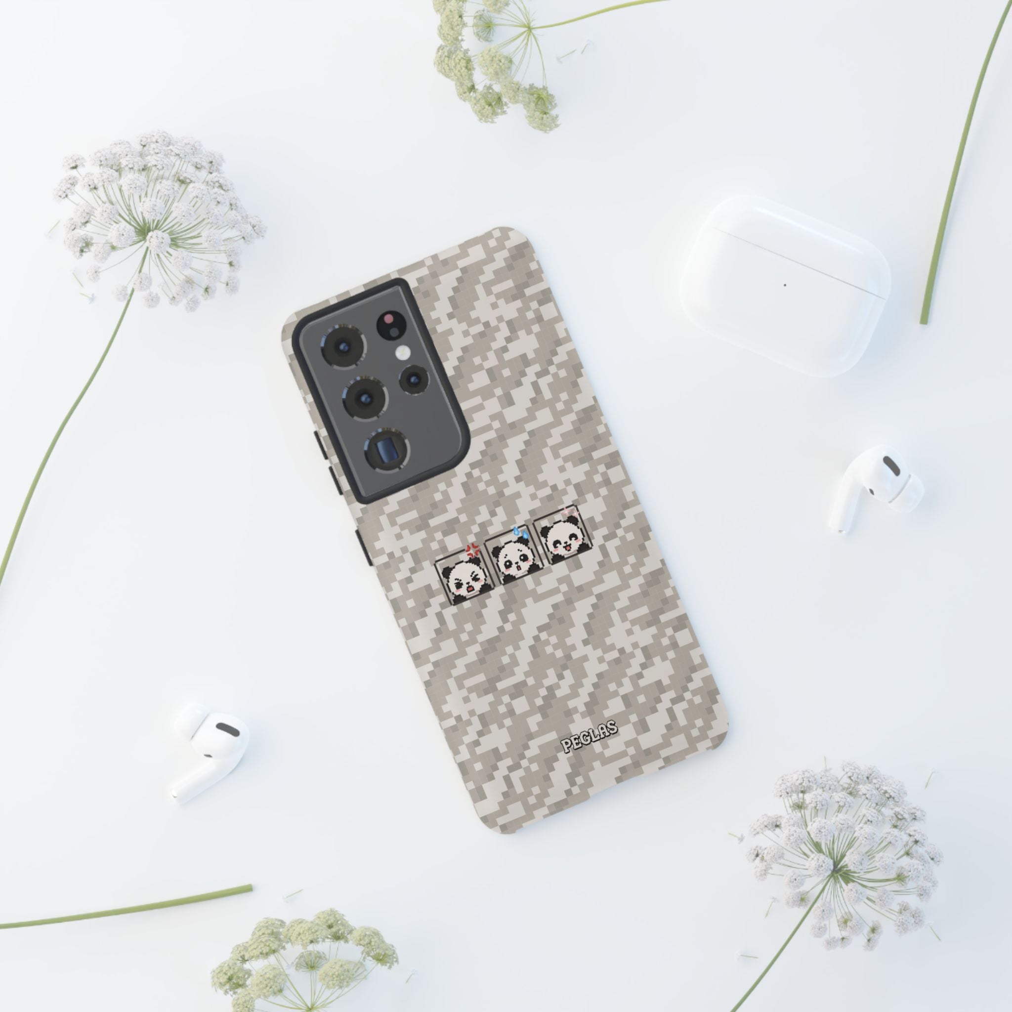 Pixel Panda Emojis Tough Phone Case