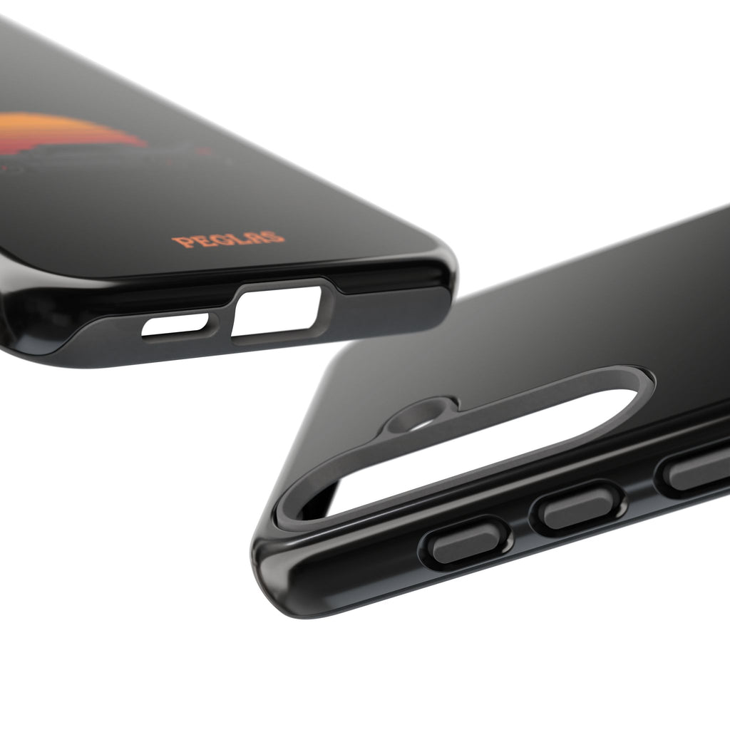 Vintage Black Sports Car Phone Case — Retro Sunset Design