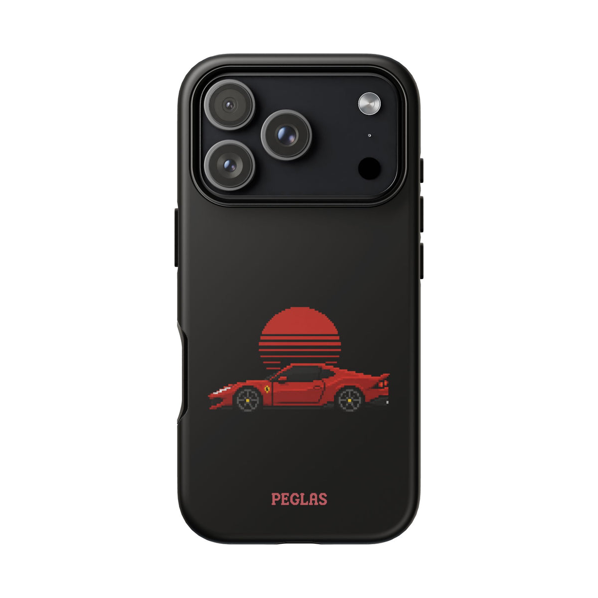 Vintage Red Sports Car Phone Case – Retro Sunset Design
