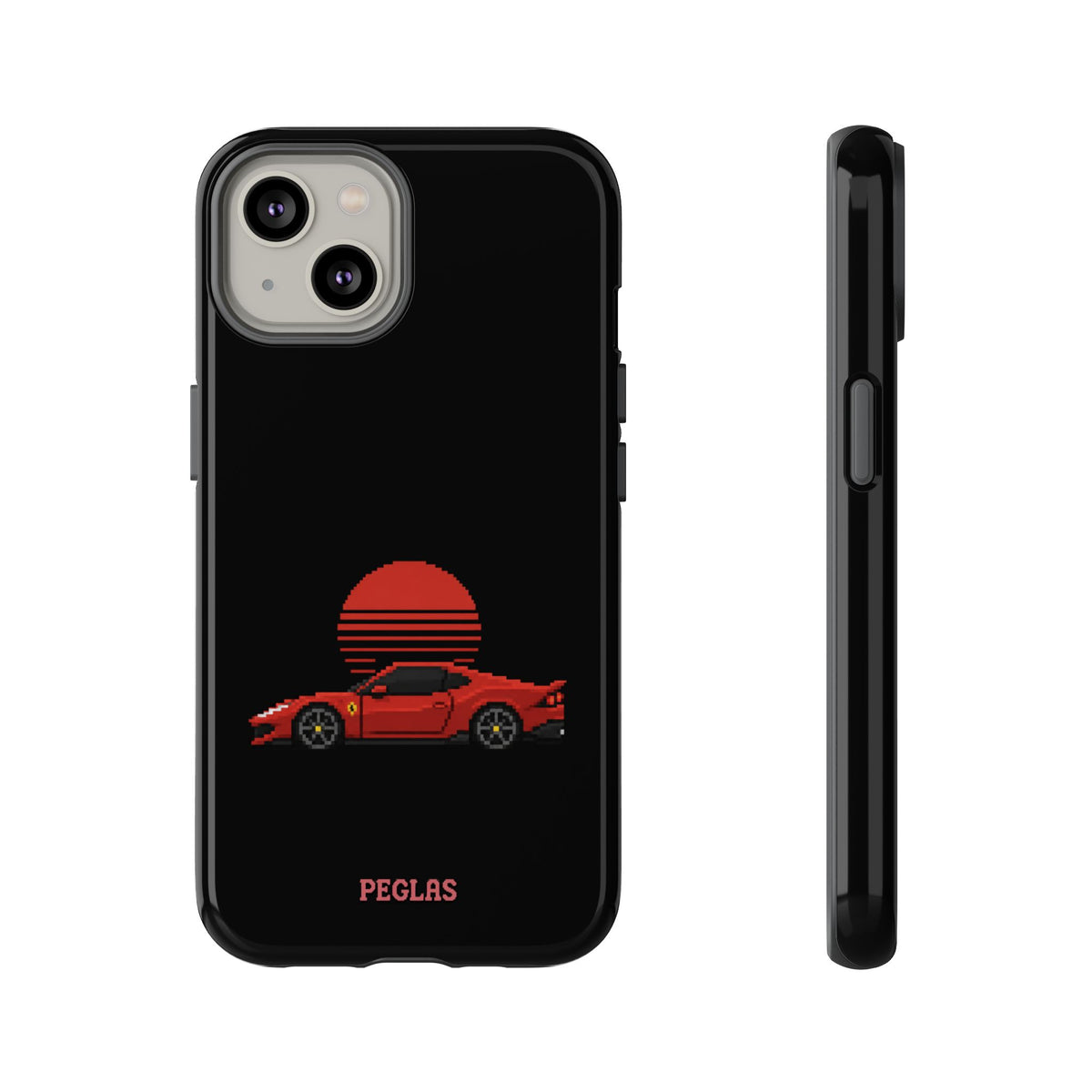 Vintage Red Sports Car Phone Case – Retro Sunset Design