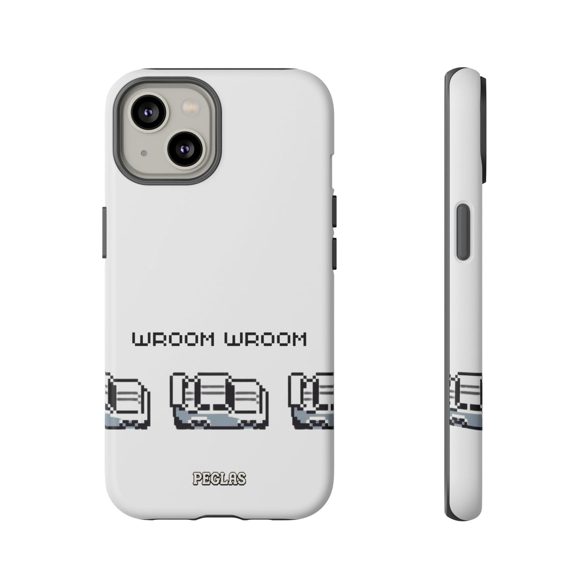 Retro Pixel Cars Phone Case — "Wroom Wroom" Tough Phone Cover