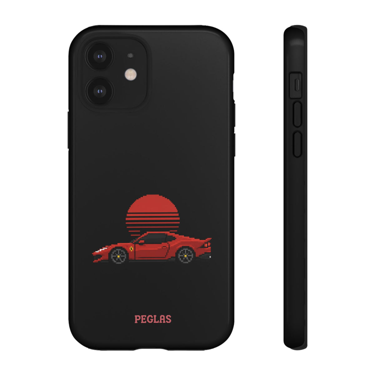Vintage Red Sports Car Phone Case – Retro Sunset Design