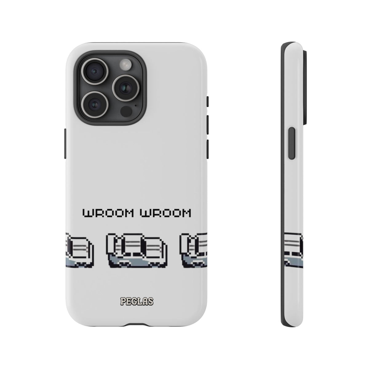 Retro Pixel Cars Phone Case — "Wroom Wroom" Tough Phone Cover