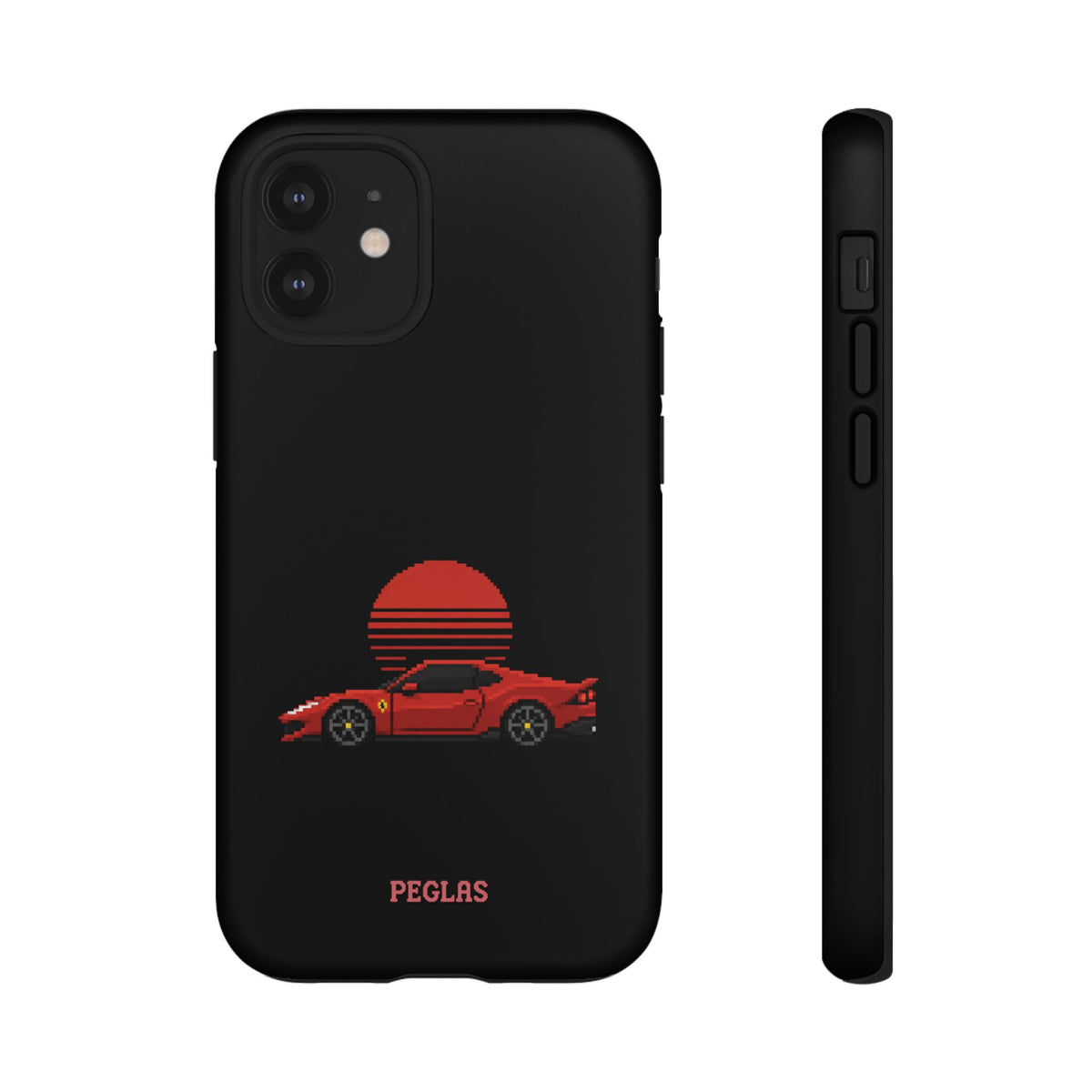 Vintage Red Sports Car Phone Case – Retro Sunset Design