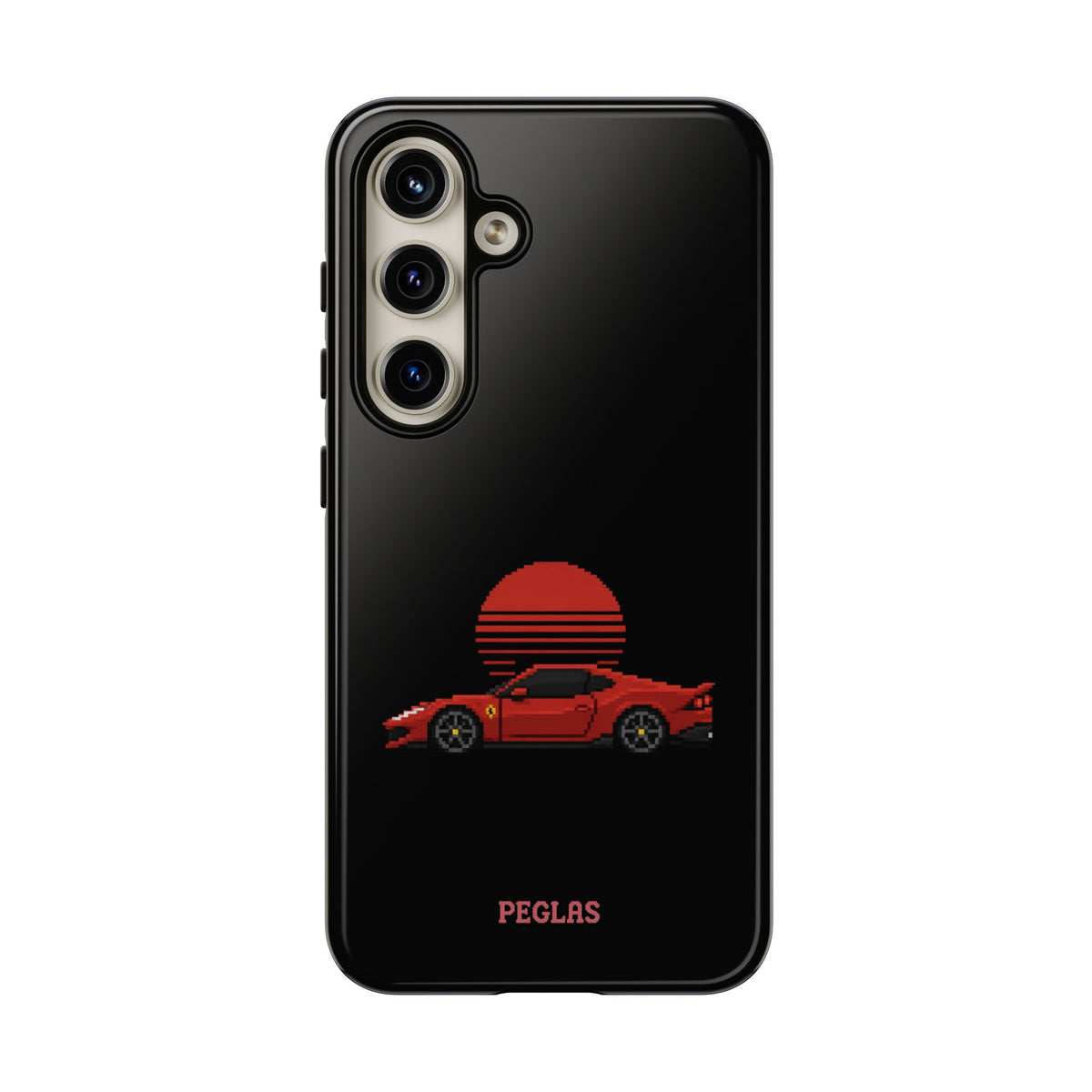 Vintage Red Sports Car Phone Case – Retro Sunset Design
