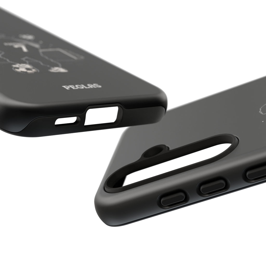 Football Player Phone Case - 'Eat Sleep Football Repeat' Black Tough Case, Soccer Goal Graphic