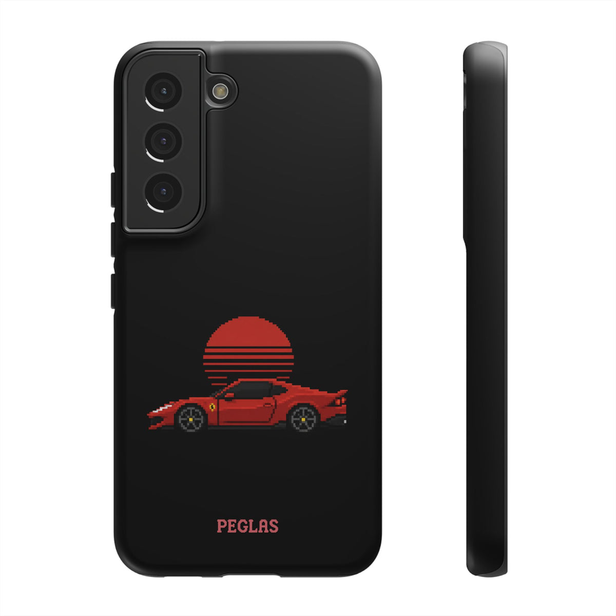 Vintage Red Sports Car Phone Case – Retro Sunset Design