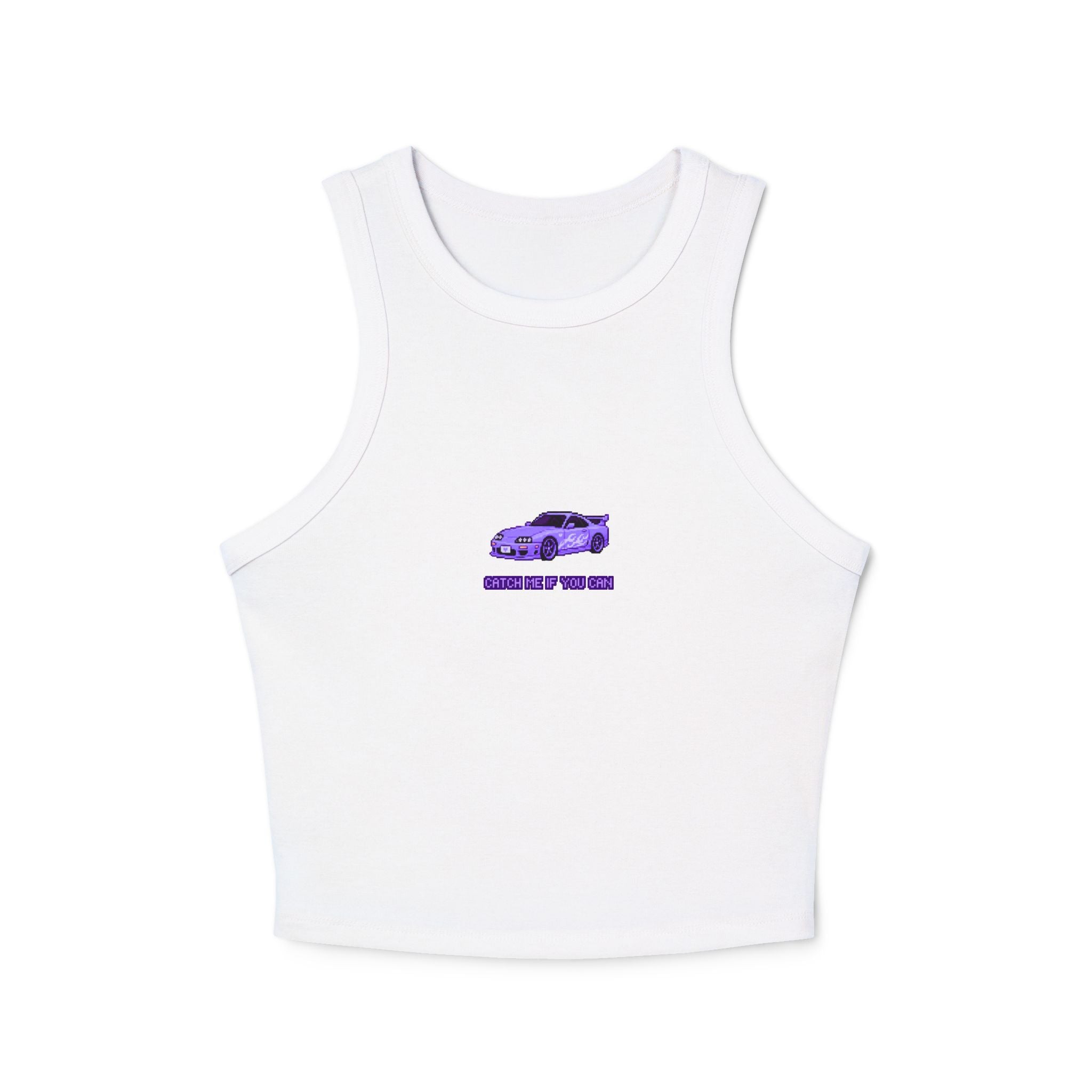Vintage Purple Sports Car Tank Top — 'Weekend Drive' Racer Crop