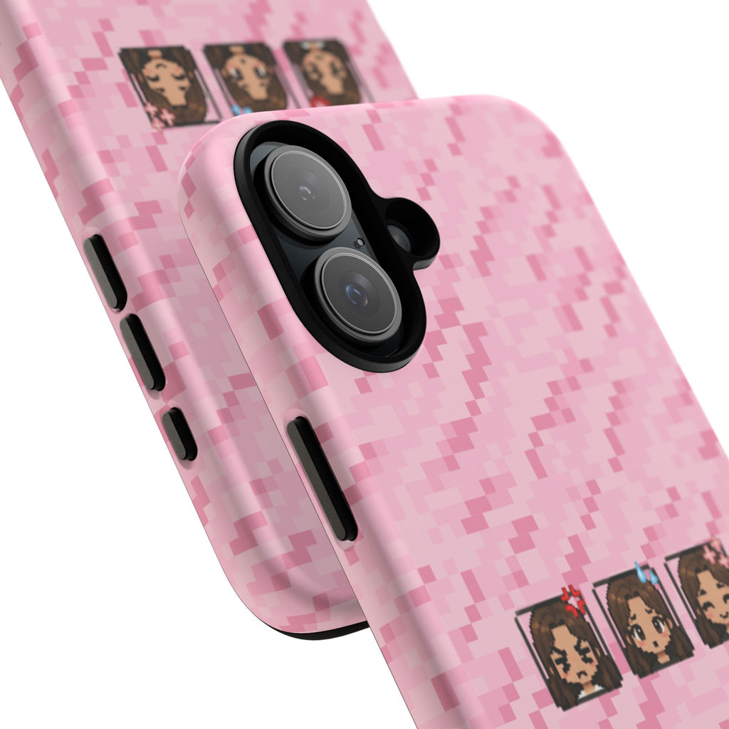 Pixel Girl Emojis Pink Tough Phone Case
