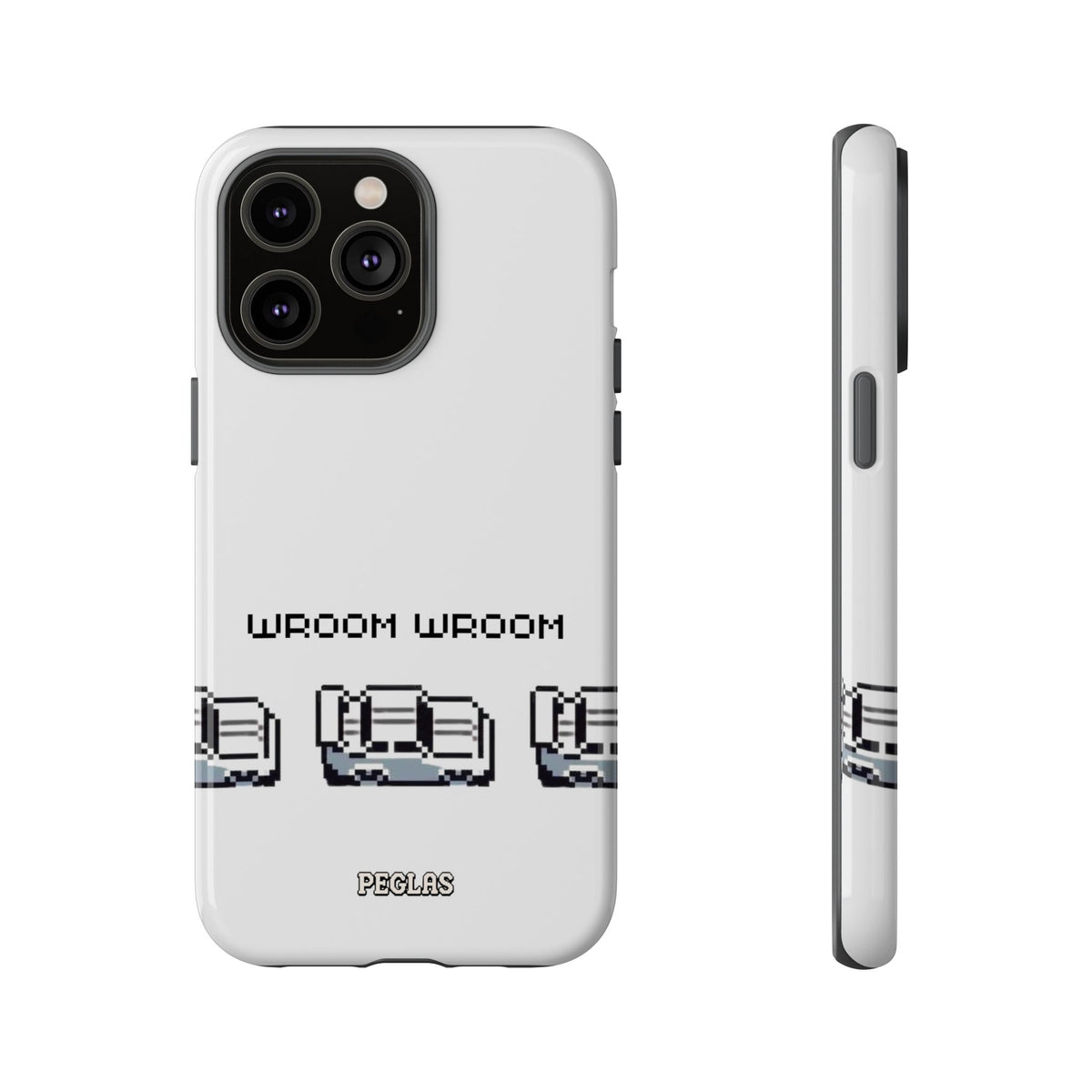 Retro Pixel Cars Phone Case — "Wroom Wroom" Tough Phone Cover