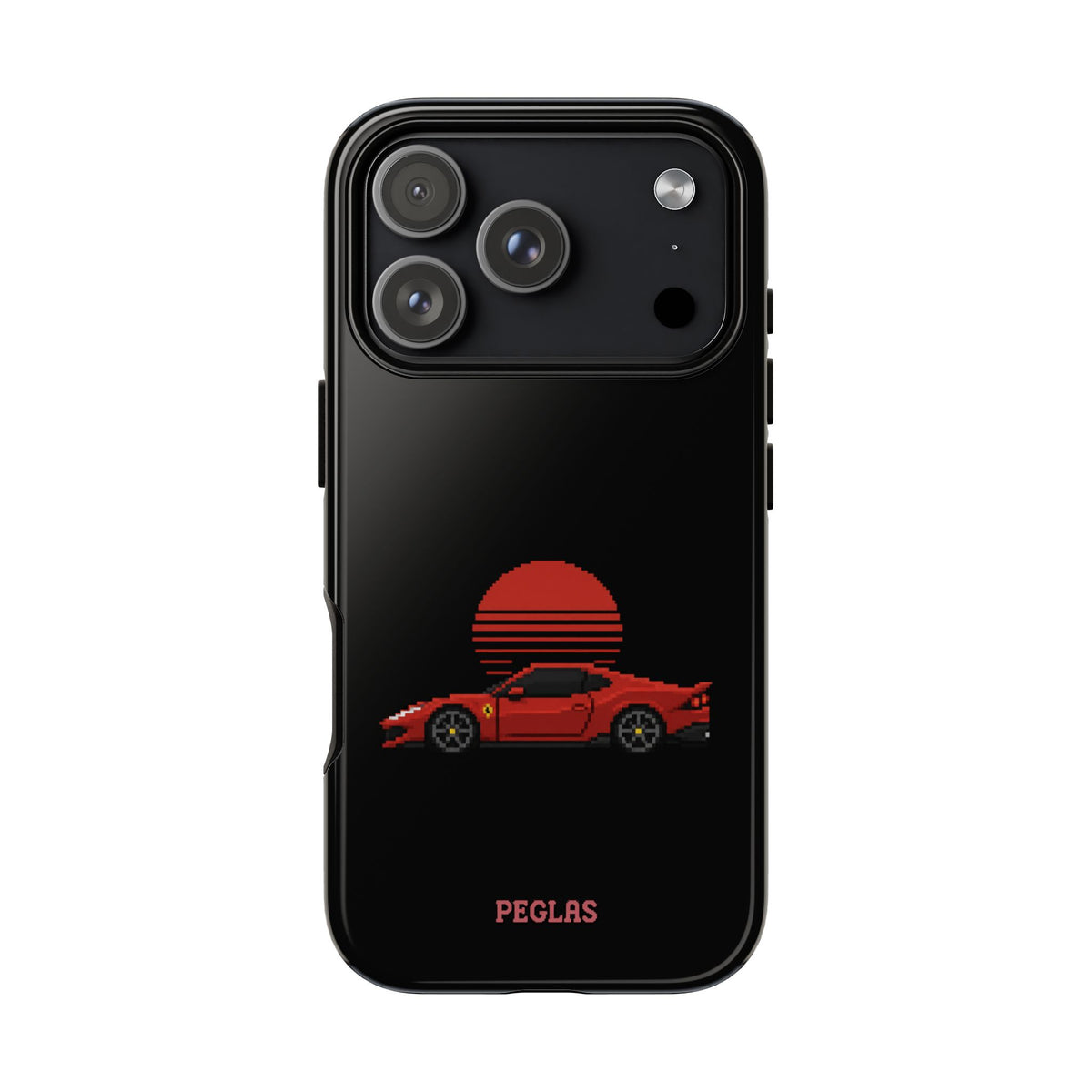 Vintage Red Sports Car Phone Case – Retro Sunset Design