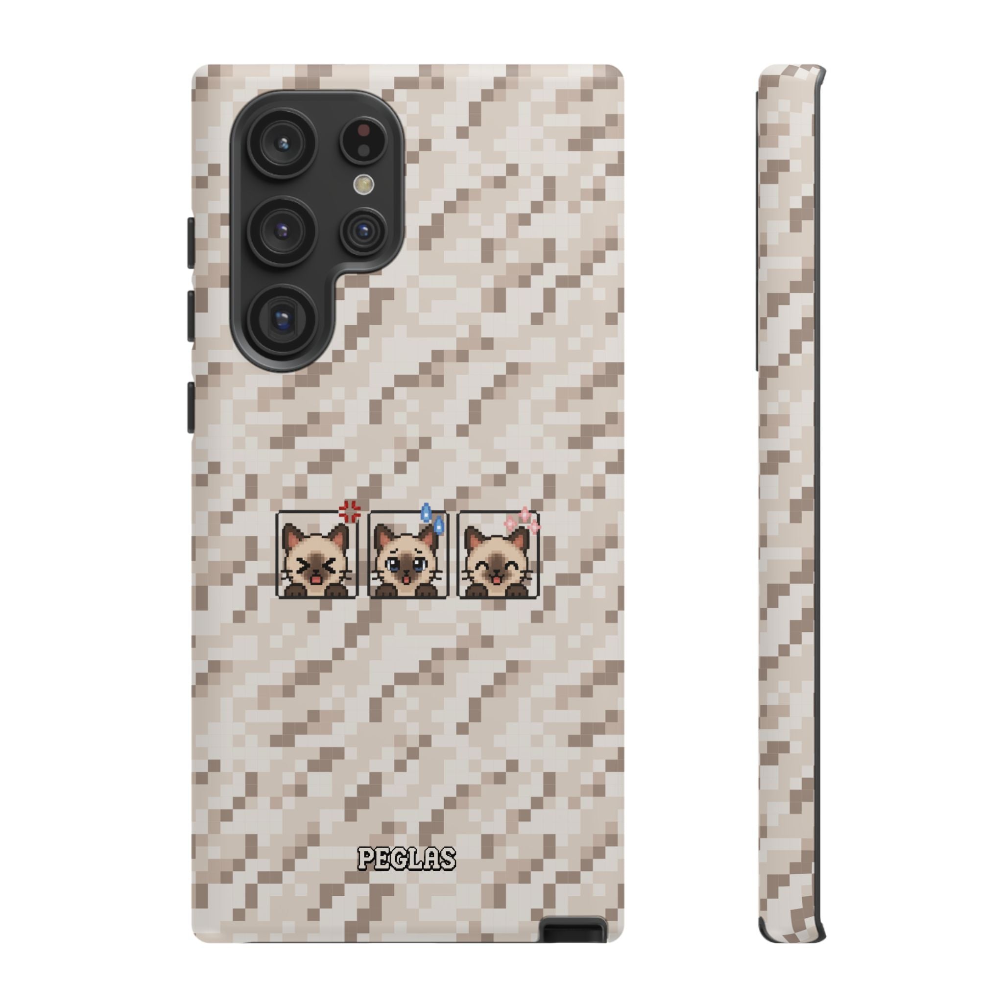Pixel Cat Emojis Tough Phone Case