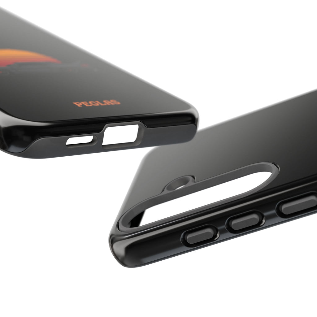 Vintage Black Sports Car Phone Case — Retro Sunset Design