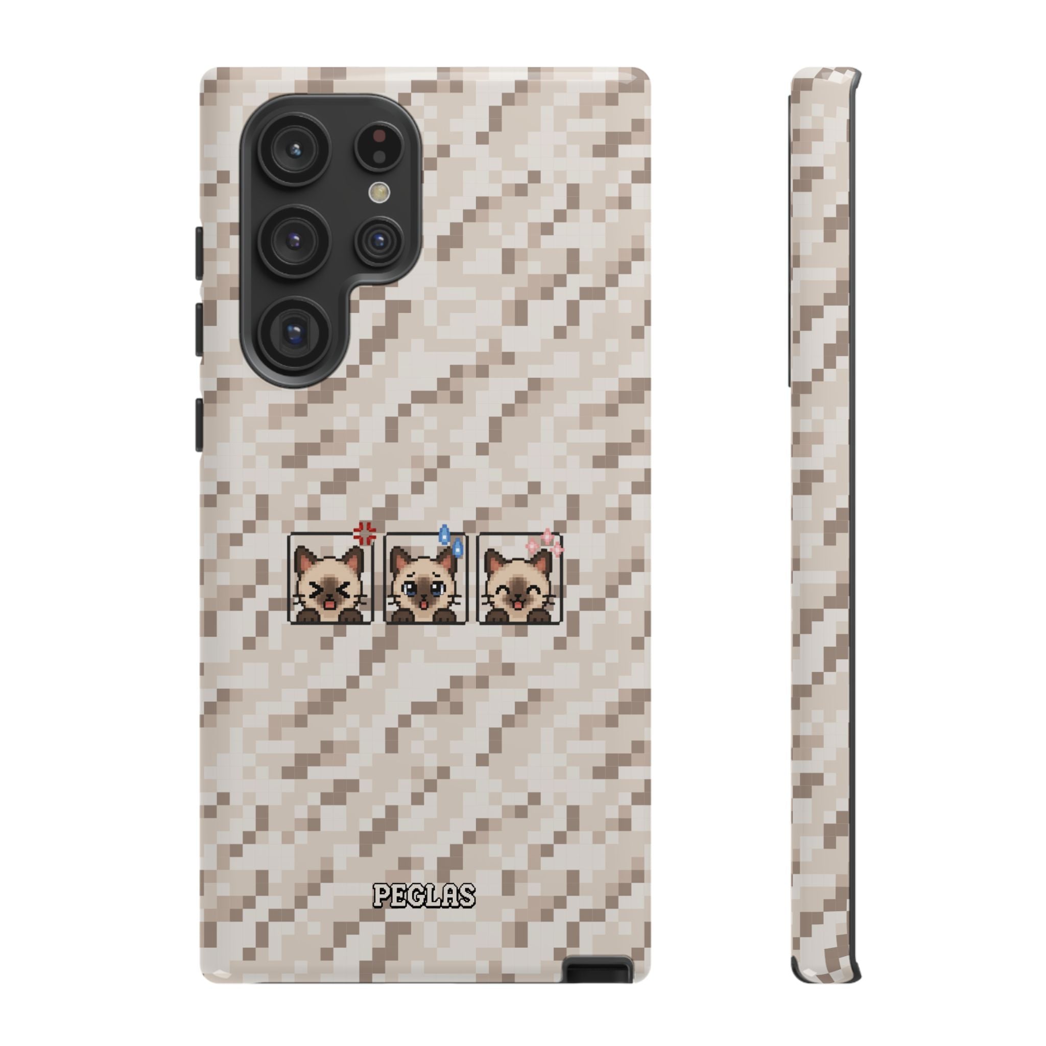 Pixel Cat Emojis Tough Phone Case