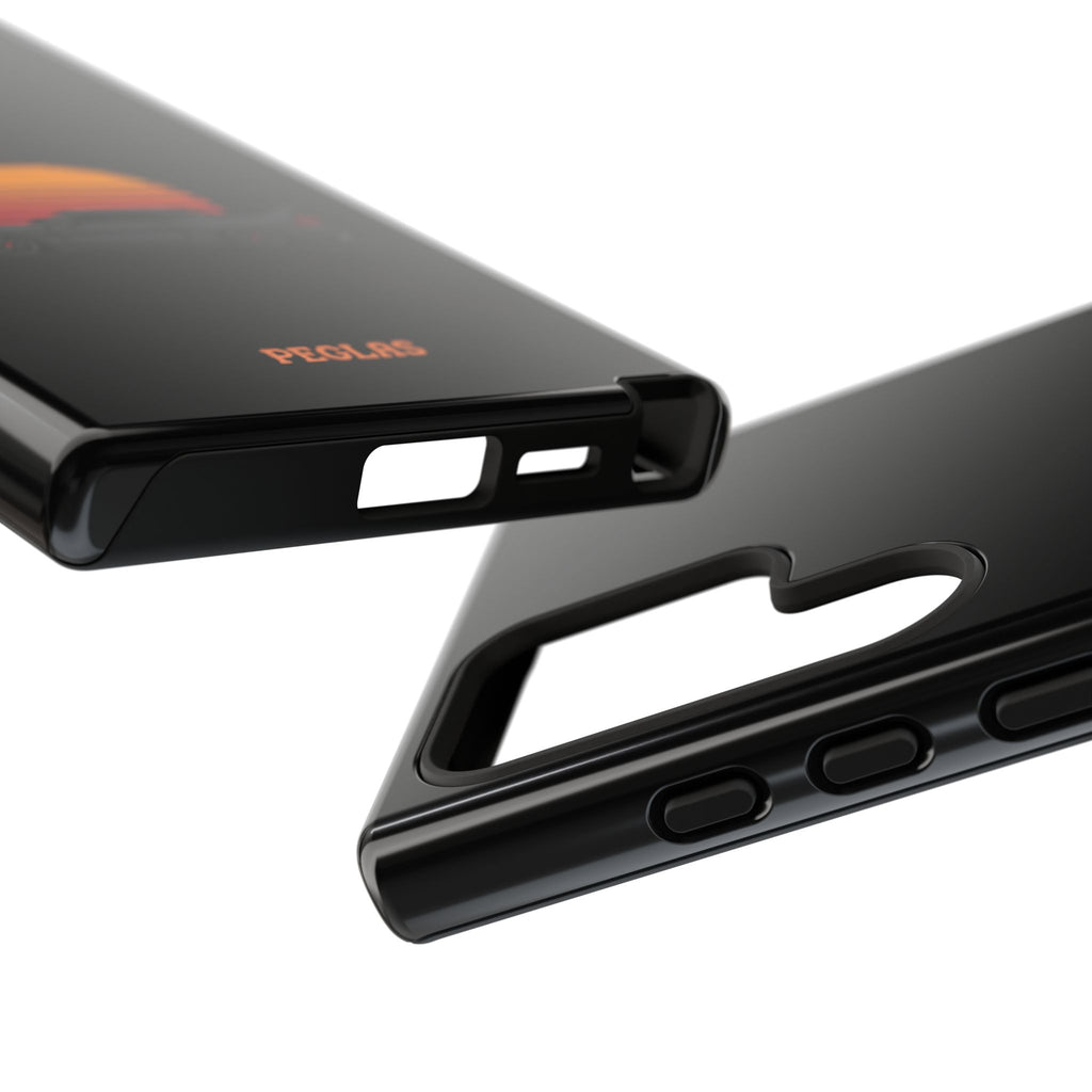 Vintage Black Sports Car Phone Case — Retro Sunset Design