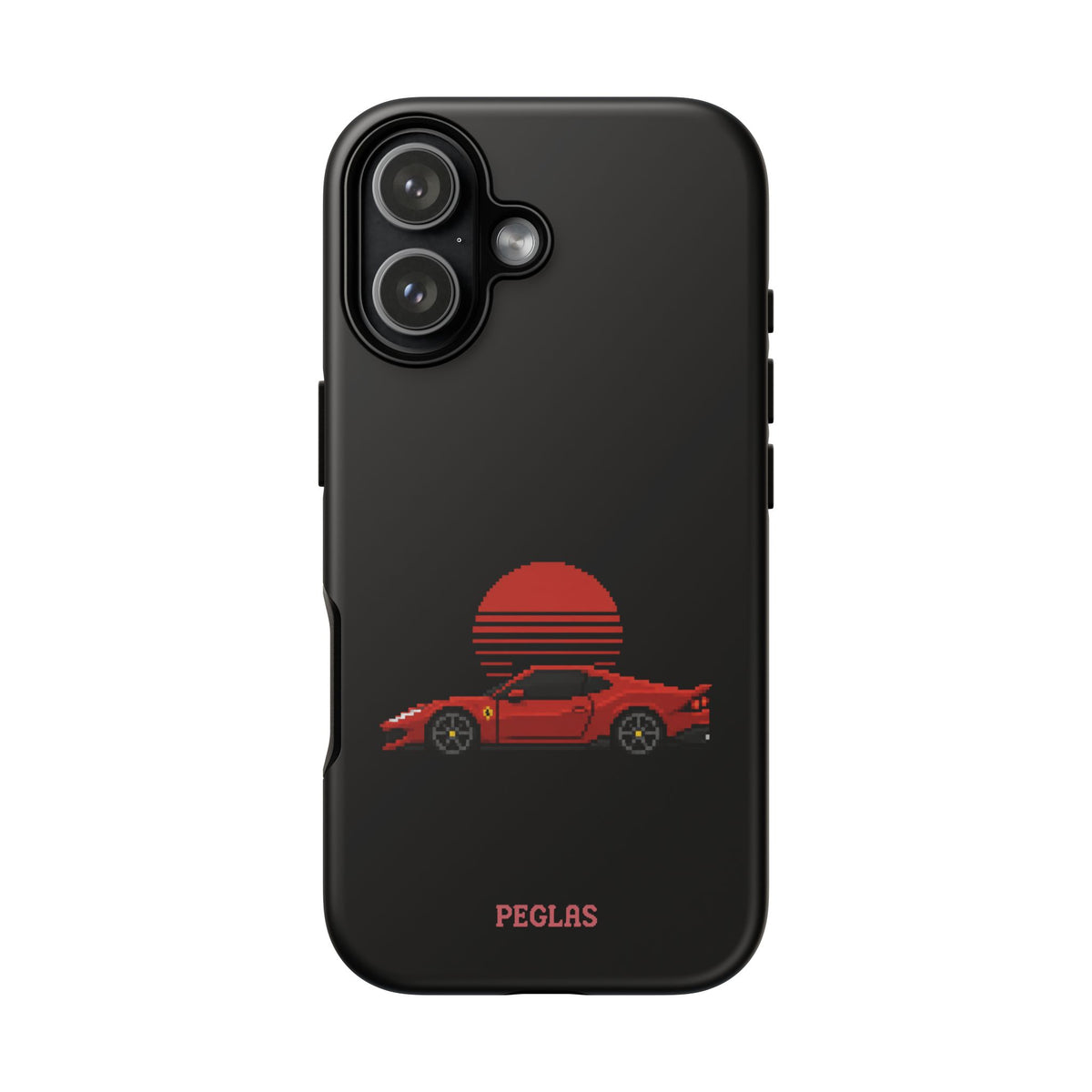 Vintage Red Sports Car Phone Case – Retro Sunset Design