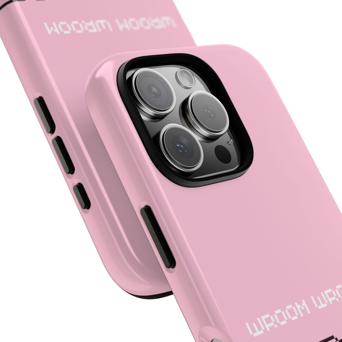 Pink Retro Pixel Cars Phone Case — "Wroom Wroom" Tough Protective Cover
