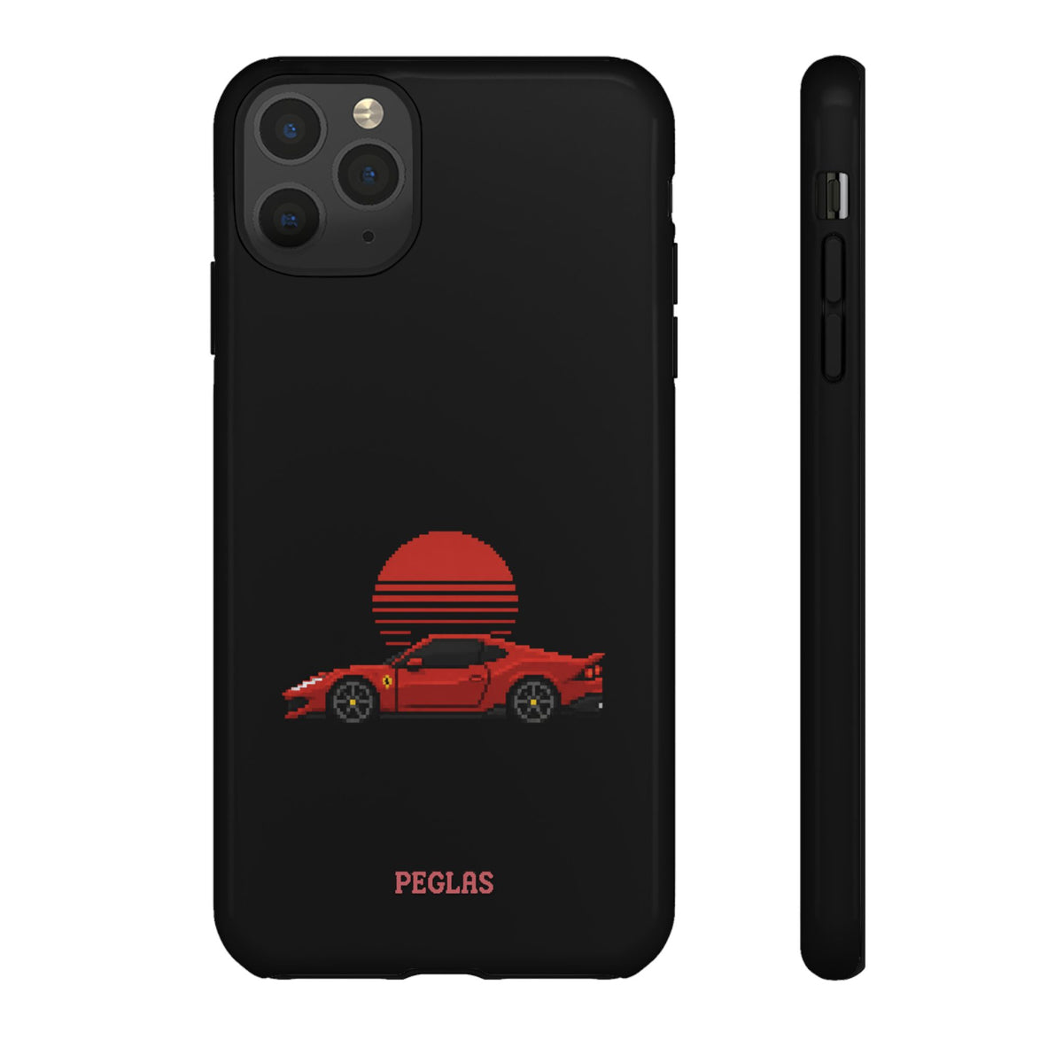 Vintage Red Sports Car Phone Case – Retro Sunset Design