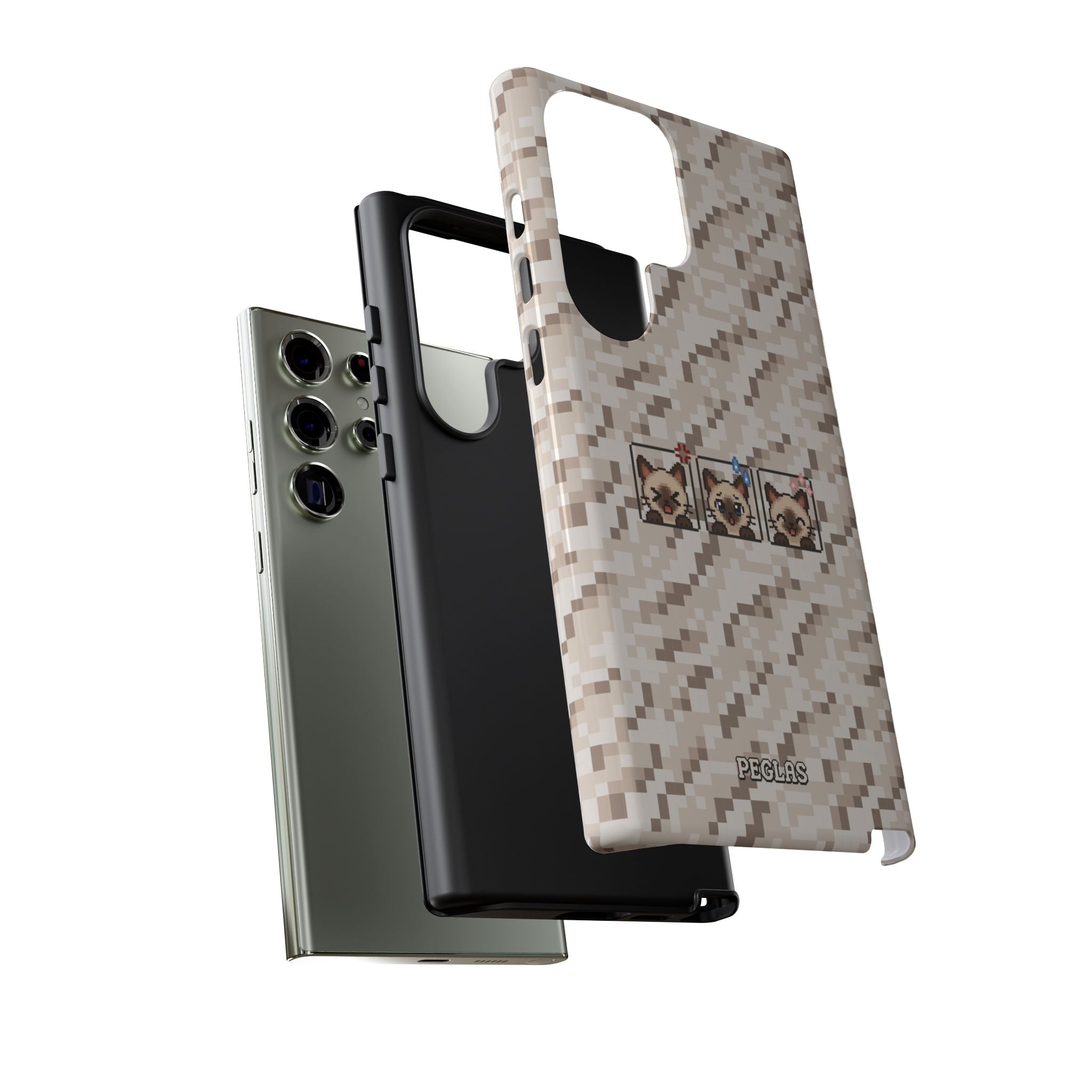 Pixel Cat Emojis Tough Phone Case