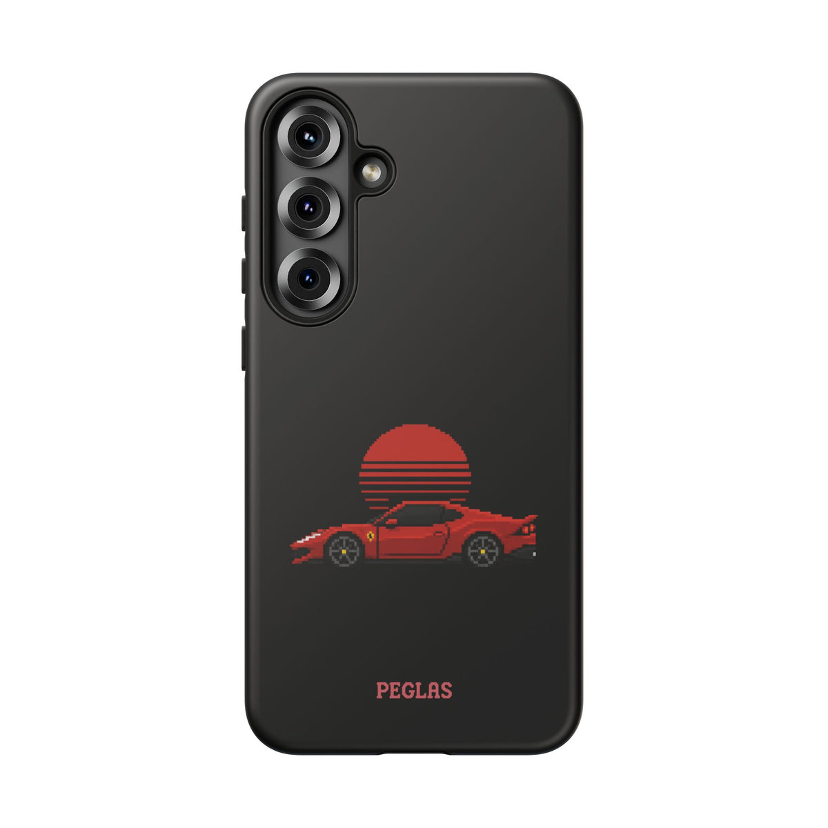 Vintage Red Sports Car Phone Case – Retro Sunset Design