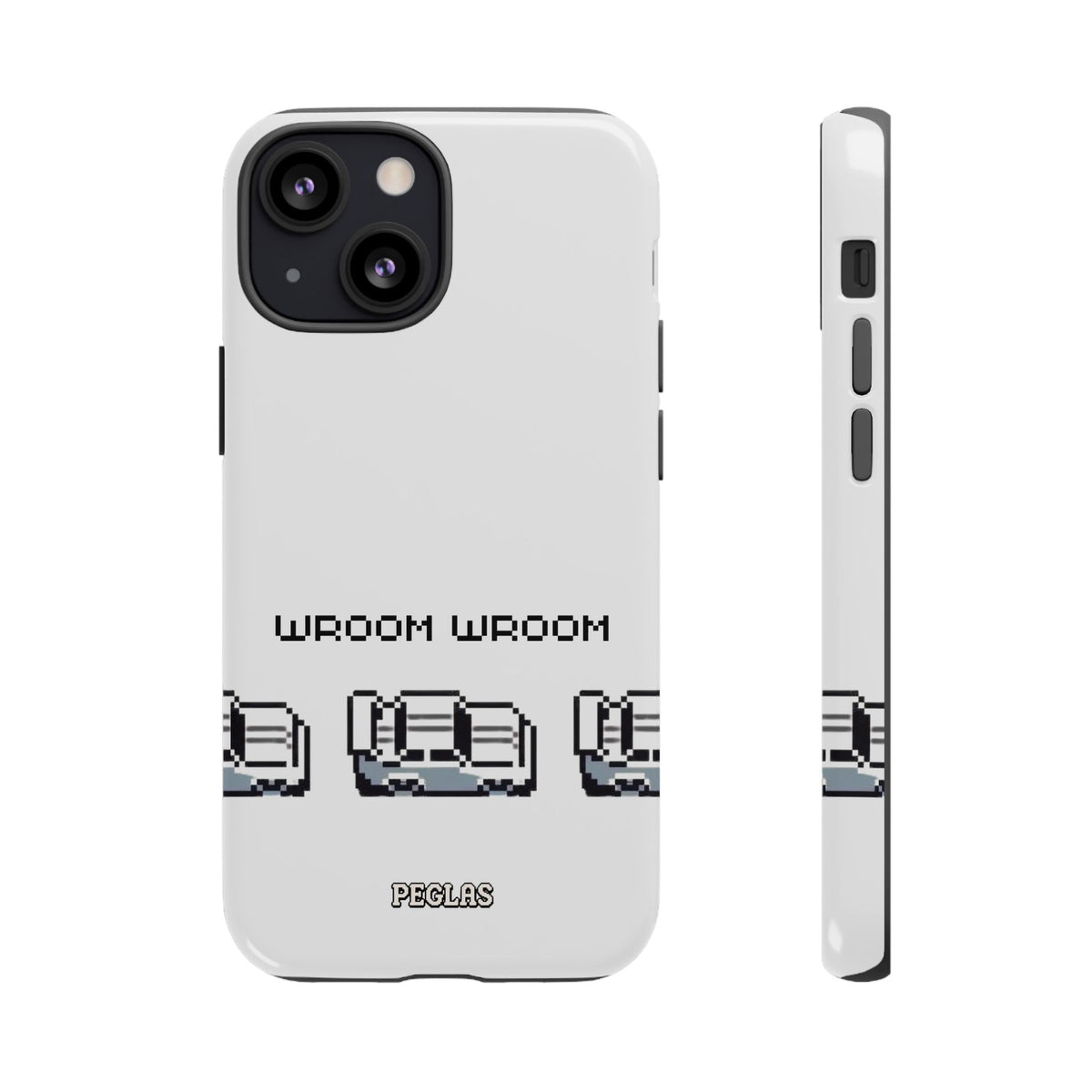 Retro Pixel Cars Phone Case — "Wroom Wroom" Tough Phone Cover