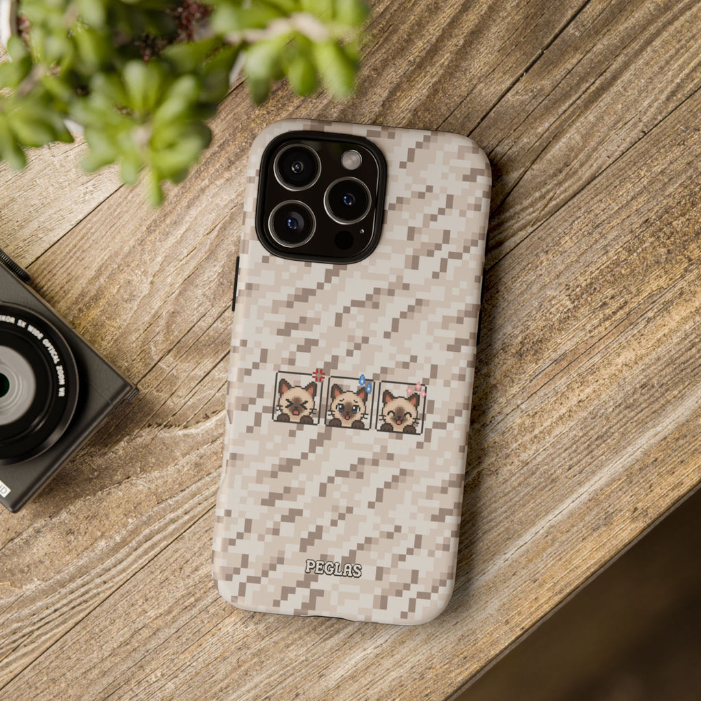 Pixel Cat Emojis Tough Phone Case