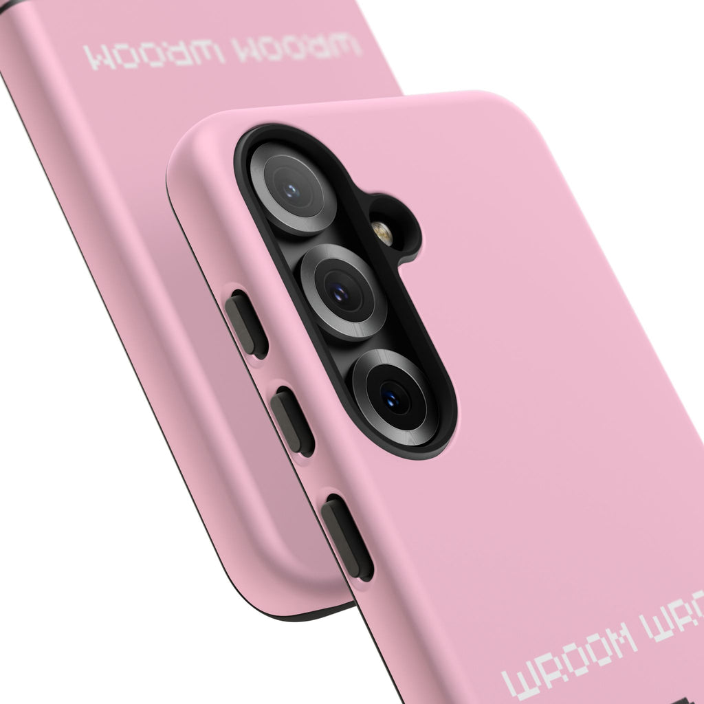 Pink Retro Pixel Cars Phone Case — "Wroom Wroom" Tough Protective Cover