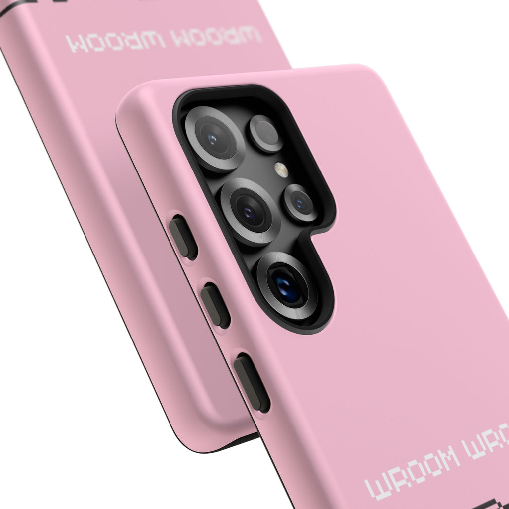 Pink Retro Pixel Cars Phone Case — "Wroom Wroom" Tough Protective Cover