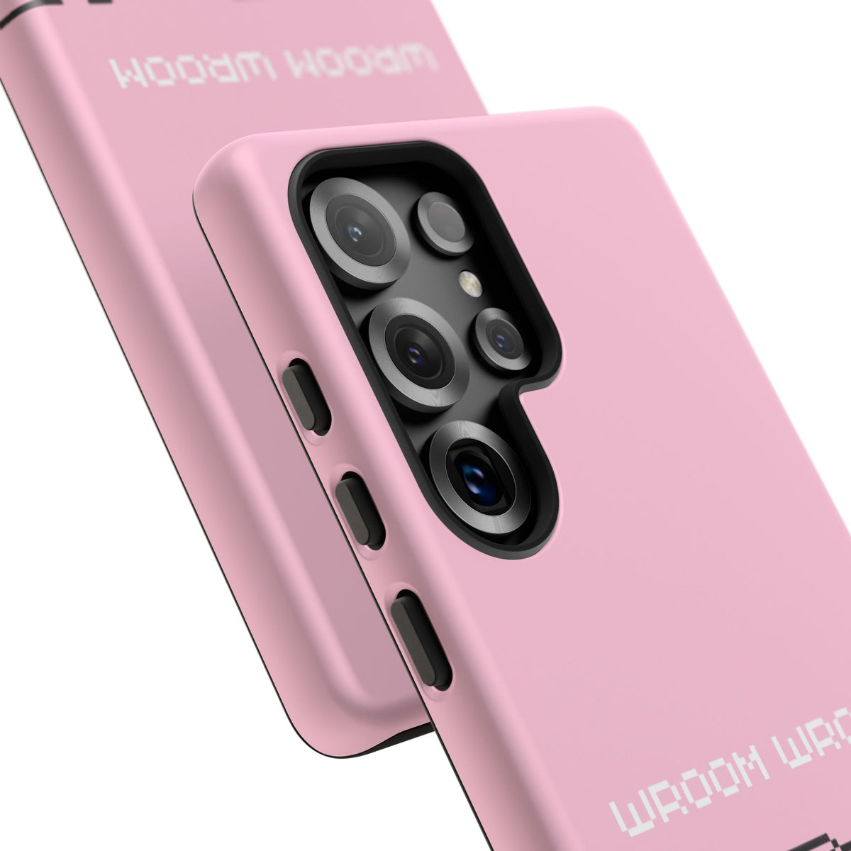 Pink Retro Pixel Cars Phone Case — "Wroom Wroom" Tough Protective Cover