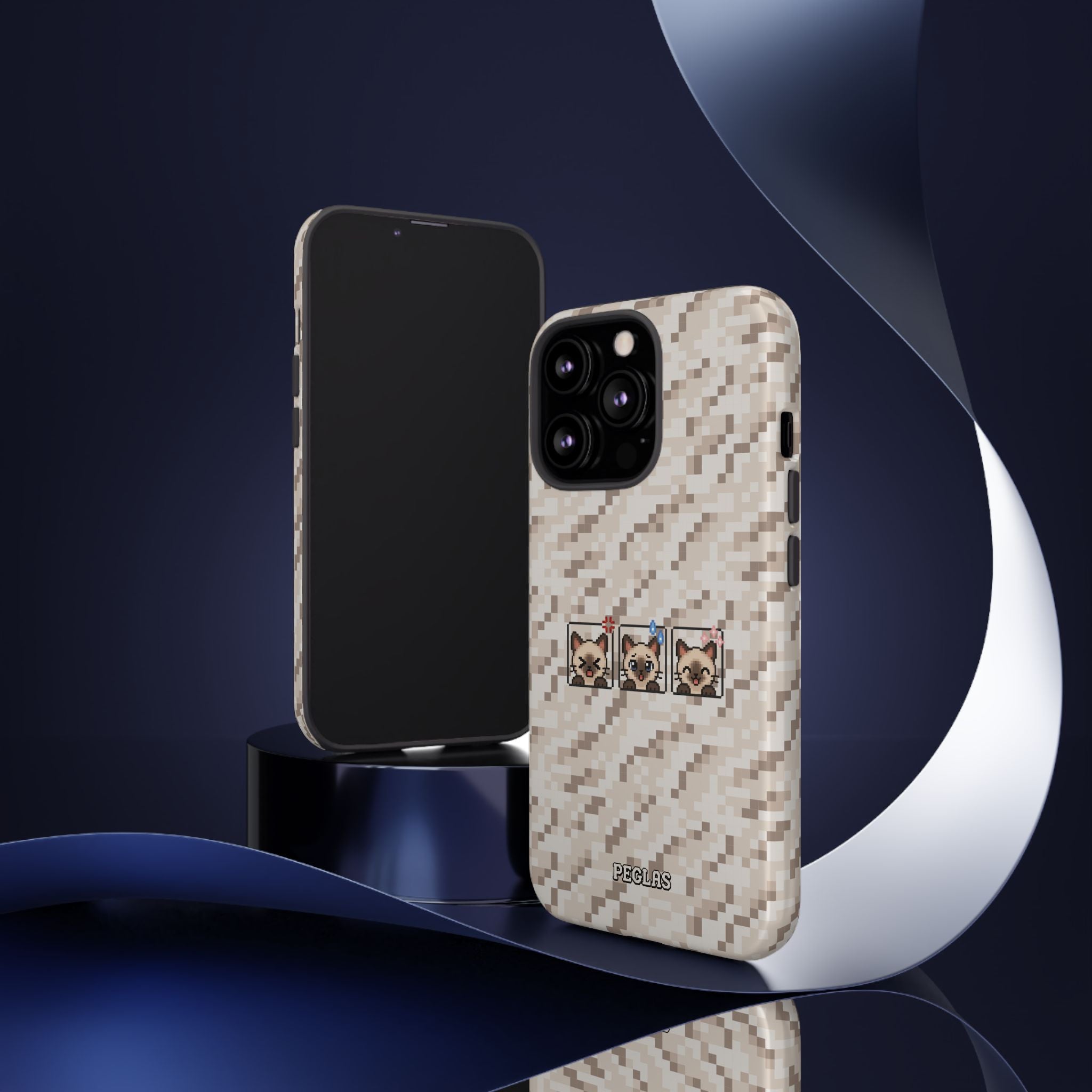 Pixel Cat Emojis Tough Phone Case