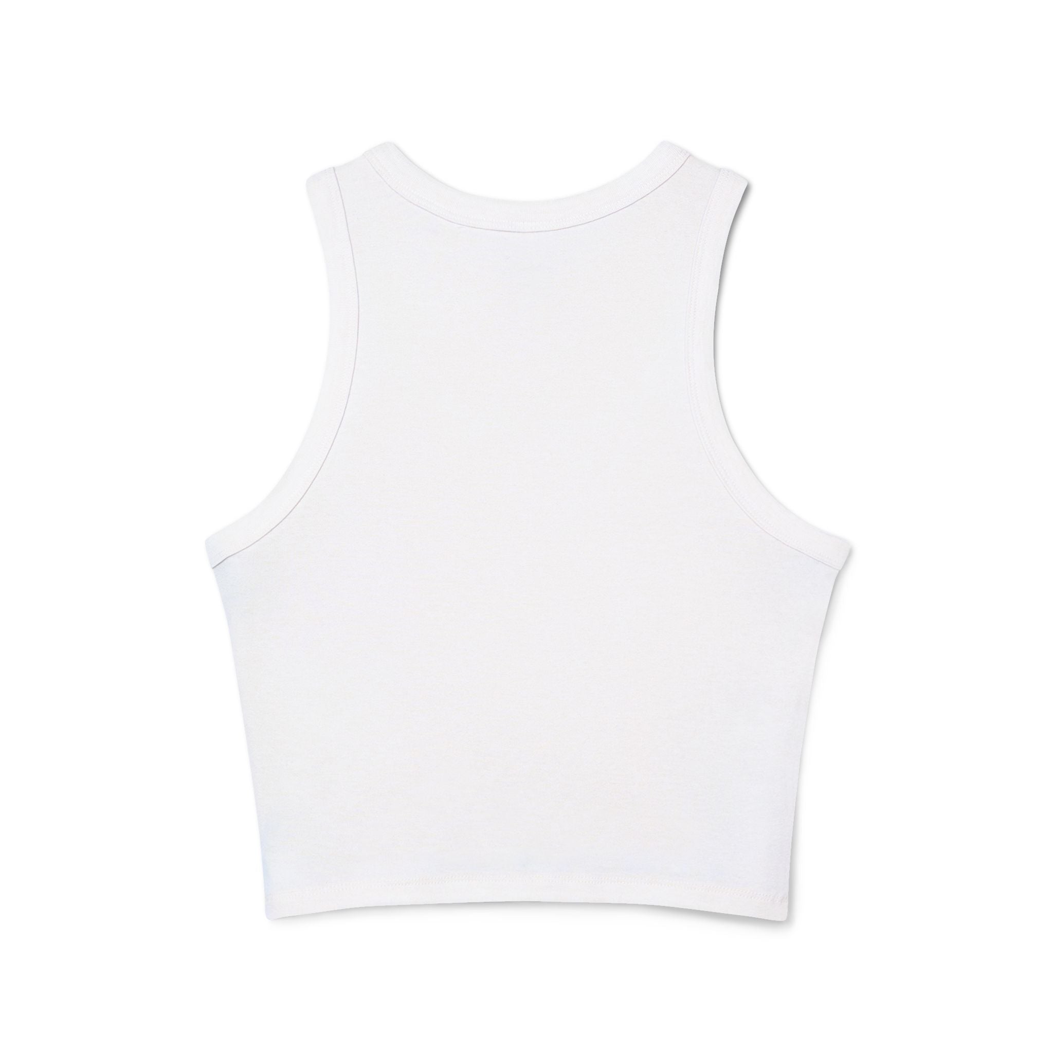 Teddy Heart Racer Tank — Cute Bear Graphic Women's Crop Tank Top