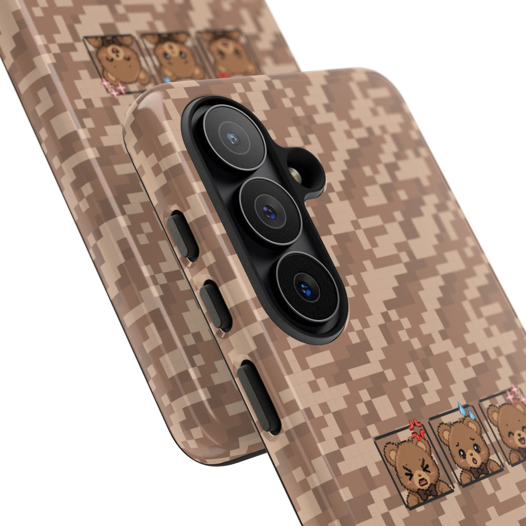 Pixel Teddy Emojis Brown Tough Phone Case