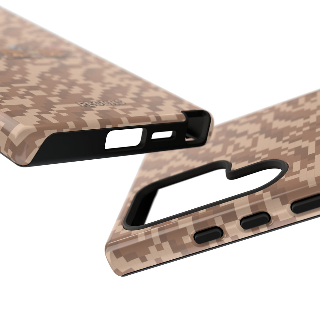 Pixel Teddy Emojis Brown Tough Phone Case