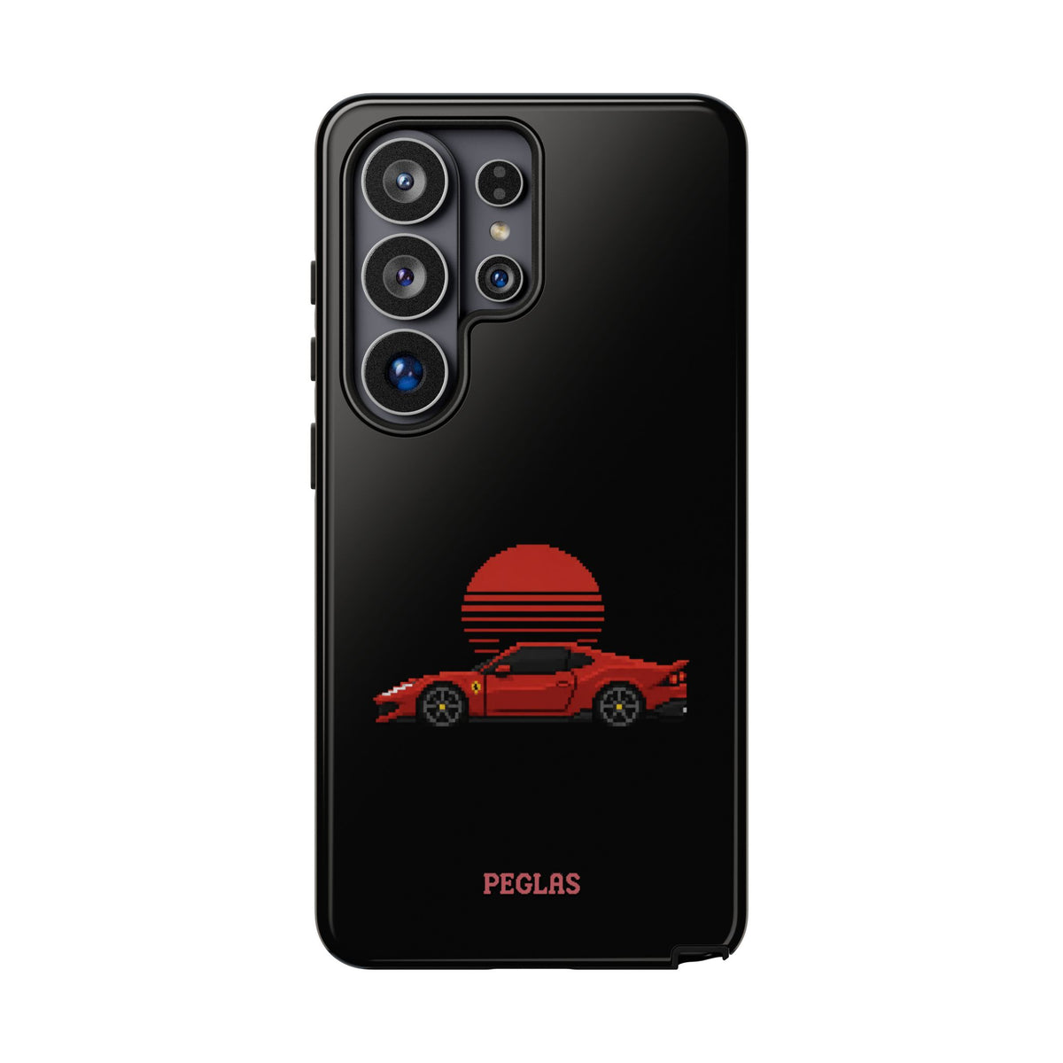 Vintage Red Sports Car Phone Case – Retro Sunset Design