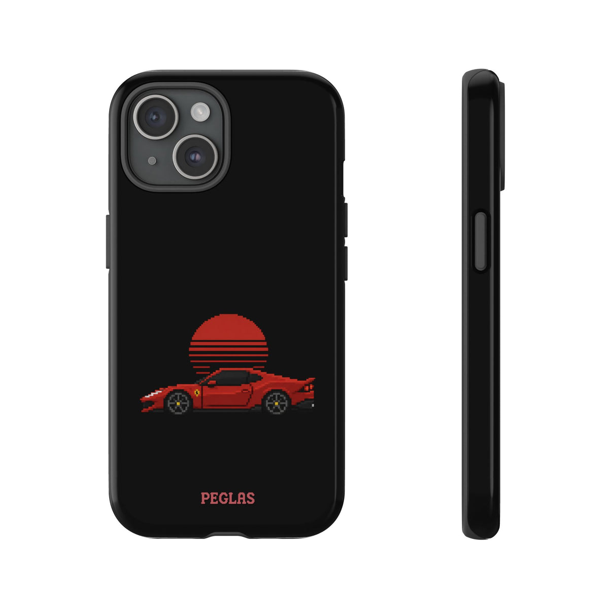 Vintage Red Sports Car Phone Case – Retro Sunset Design