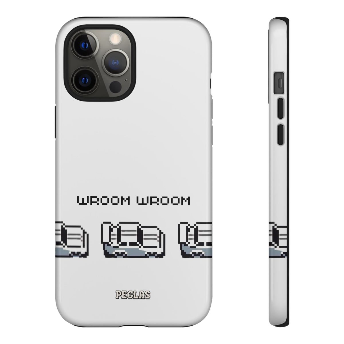 Retro Pixel Cars Phone Case — "Wroom Wroom" Tough Phone Cover