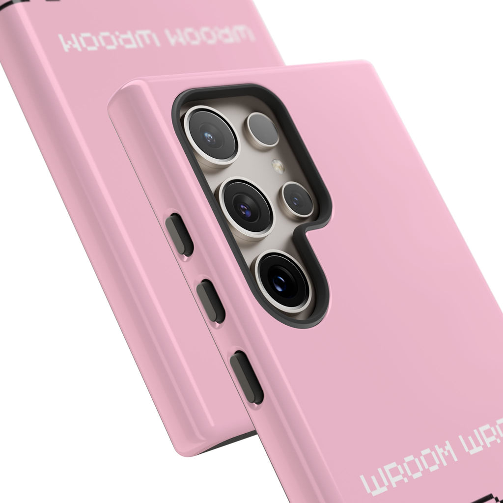 Pink Retro Pixel Cars Phone Case — "Wroom Wroom" Tough Protective Cover