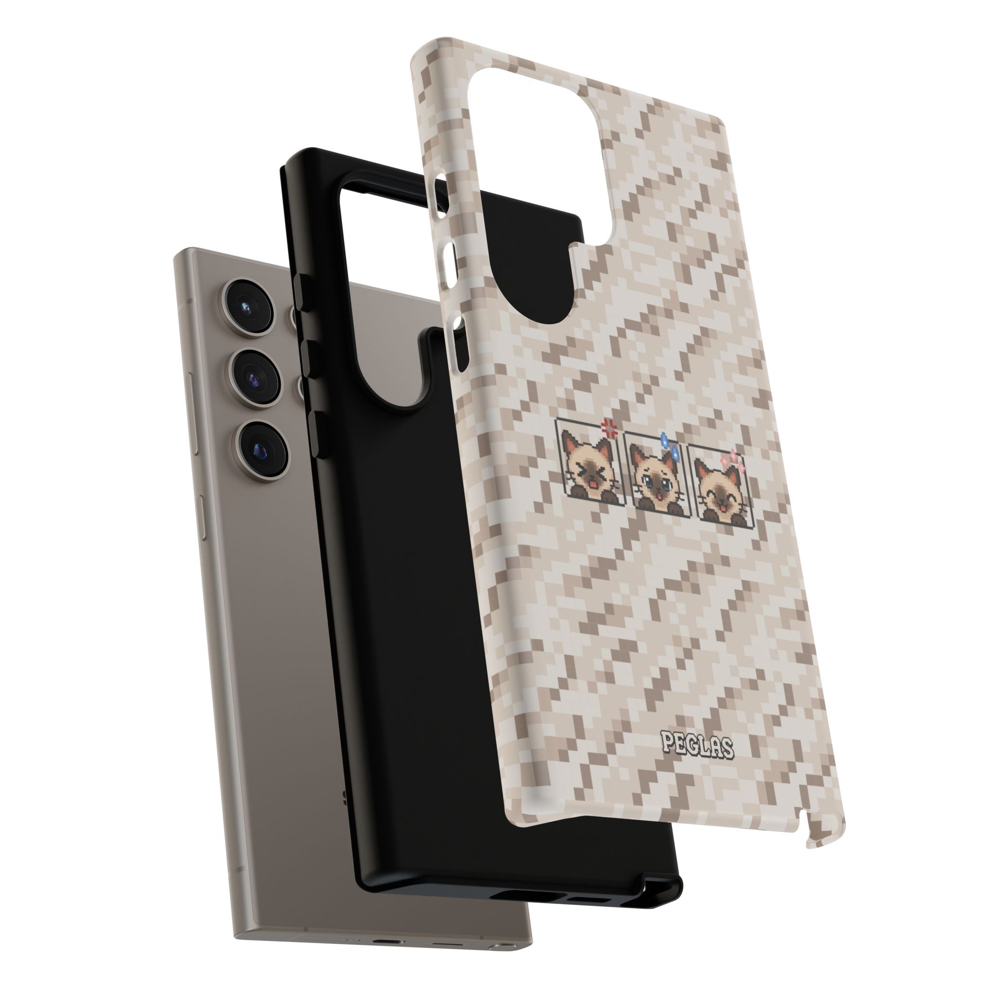 Pixel Cat Emojis Tough Phone Case