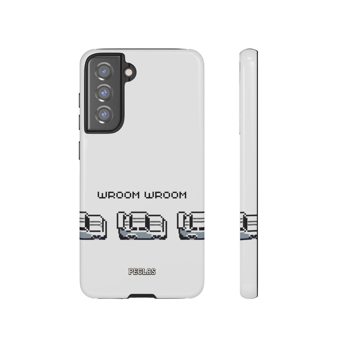 Retro Pixel Cars Phone Case — "Wroom Wroom" Tough Phone Cover