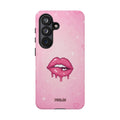 Pink Drip Lips Phone Case — Cute Pixel Art Protective Tough Case