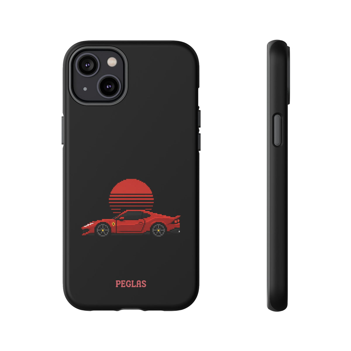 Vintage Red Sports Car Phone Case – Retro Sunset Design