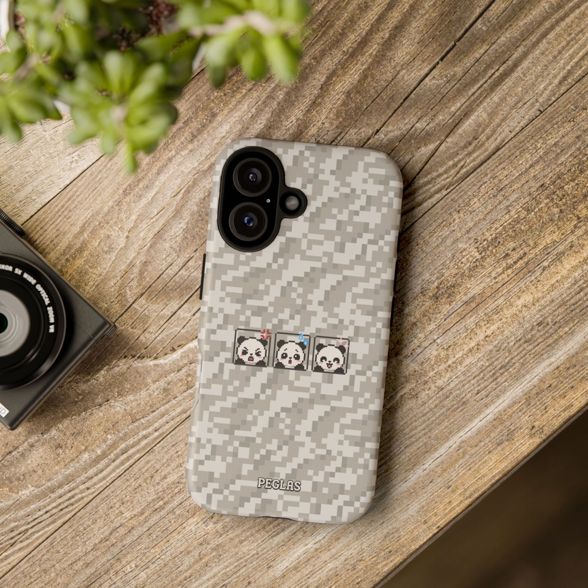 Pixel Panda Emojis Tough Phone Case