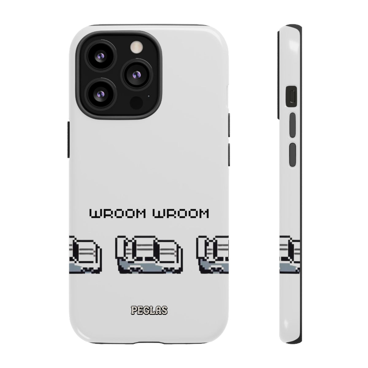 Retro Pixel Cars Phone Case — "Wroom Wroom" Tough Phone Cover