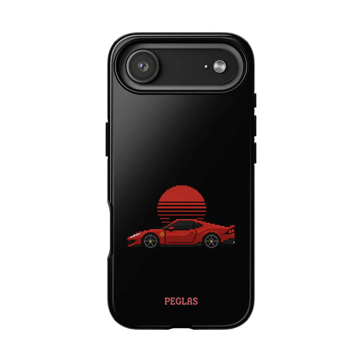 Vintage Red Sports Car Phone Case – Retro Sunset Design