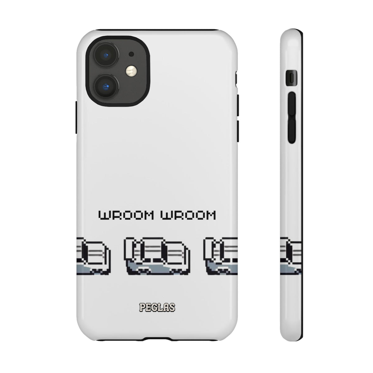 Retro Pixel Cars Phone Case — "Wroom Wroom" Tough Phone Cover