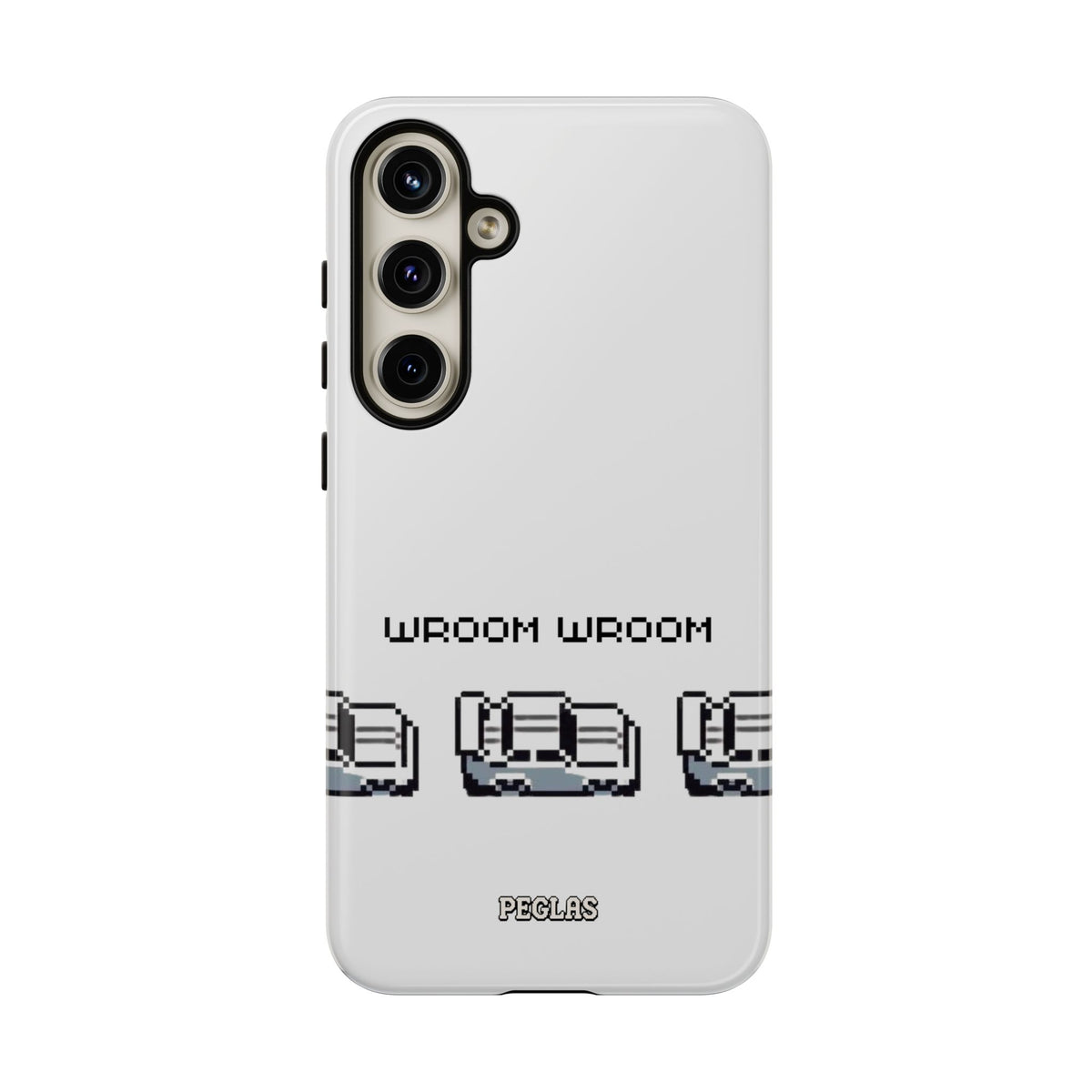 Retro Pixel Cars Phone Case — "Wroom Wroom" Tough Phone Cover