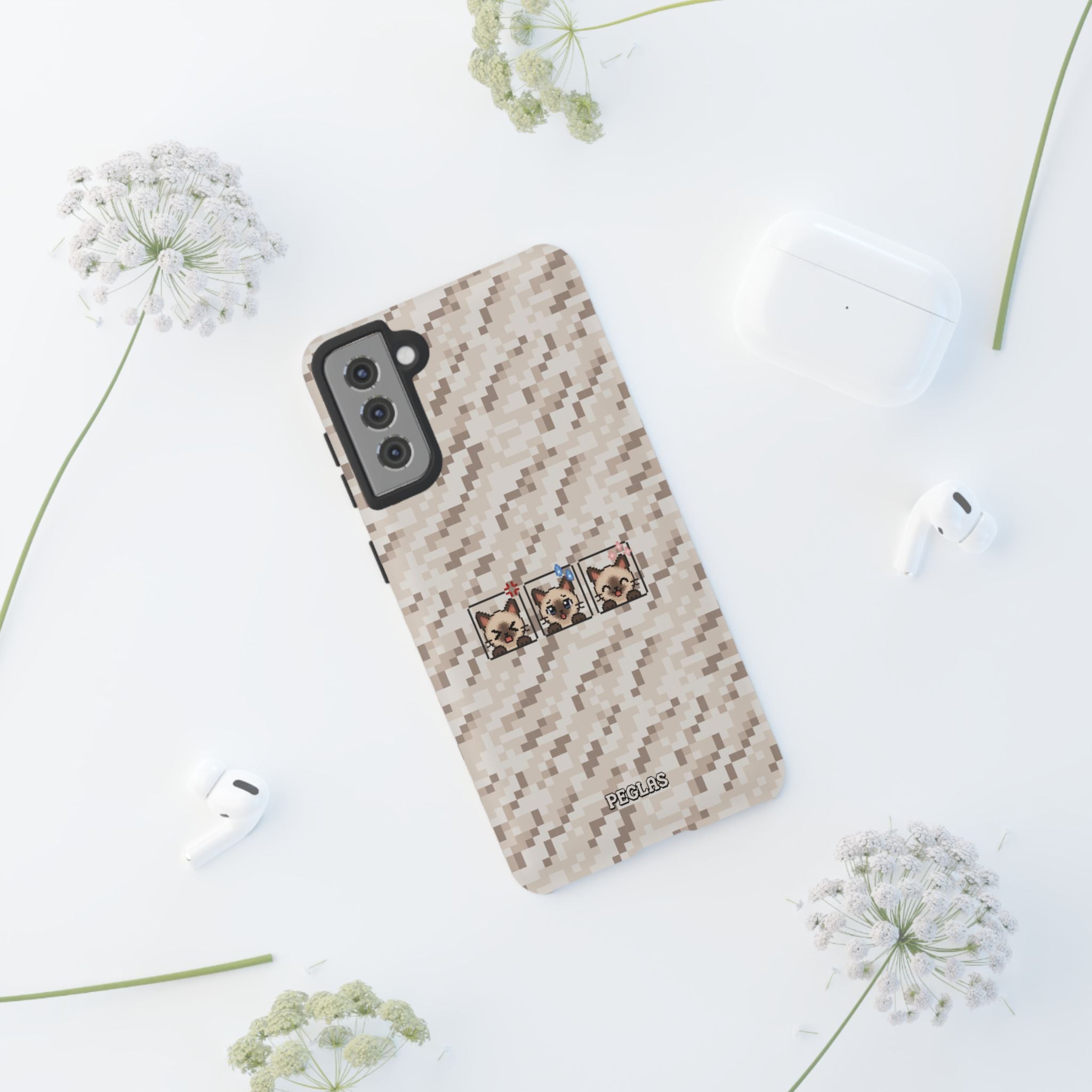 Pixel Cat Emojis Tough Phone Case